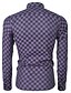 abordables Camisas de hombre-Hombre Houndstooth Camisa Boda Diario Trabajo Morado / Marrón / Azul Marino / Manga Larga / Discoteca