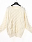זול סוודרים לנשים-אחיד-סוודר ארוך שרוול ארוך צווארון עגול קצר בגדי ריקוד נשים
