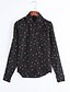 cheap Women&#039;s Blouses &amp; Shirts-Women&#039;s Print Mesh Shirt Casual Daily Shirt Collar Black / Beige