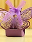 cheap Favor Holders-Round / Square / Cubic Pearl Paper Favor Holder with Ribbons / Printing Favor Boxes - 12