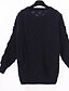 זול סוודרים לנשים-אחיד-סוודר ארוך שרוול ארוך צווארון עגול קצר בגדי ריקוד נשים