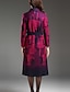 cheap Women&#039;s Coats &amp; Trench Coats-Women&#039;s Coat Daily Work Fall Winter Maxi Coat Regular Fit Vintage Jacket Long Sleeve Plaid Purple / Plus Size