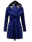 저렴한 여성 코트 &amp; 트렌치 코트-여성용 트렌치 코트 코트 까마귀 재킷 일상복 겨울 긴 코트 보통 시크&amp;모던 자켓 긴 소매 솔리드 클래식 스타일 블랙 그레이 퍼플 / 플러스 사이즈