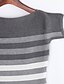 cheap Women&#039;s Dresses-Women&#039;s White Black Dress Street chic Summer Casual / Daily Bodycon Striped Boat Neck / Cotton