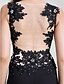 cheap Evening Dresses-Mermaid / Trumpet Formal Evening Dress Scoop Neck Sleeveless Sweep / Brush Train Jersey with Appliques 2021