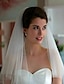 baratos Véus de Noiva-Duas Camadas Clássico / Casamento Véus de Noiva Véu Ponta dos Dedos / Acessórios Casamento com Tule Linha A