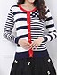 cheap Women&#039;s Sweaters-Hot Sale/Women&#039;s Daily / Holiday Sexy / Street chic Regular CardiganStriped Blue / Red Round Neck Long Sleeve Cotton Fall / Winter Medium