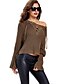 cheap Women&#039;s Sweaters-Women&#039;s Vintage Streetwear Solid Colored Pullover Wool Long Sleeve Batwing Sleeve Regular Sweater Cardigans V Neck Fall Winter Pink Brown / Going out / Lace up