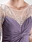 cheap Mother of the Bride Dresses-A-Line Mother of the Bride Dress Elegant Scoop Neck Floor Length Chiffon Half Sleeve No with Criss Cross Beading 2023