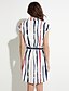 cheap Mini Dresses-Women&#039;s Shift Dress - Striped, Bow High Rise Mini Stand
