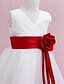 preiswerte Kleider für die Blumenmädchen-Prinzessin Kirchen Schleppe Blumenmädchenkleid Erstkommunion Süßes Ballkleid Satin mit Schärpe / Band Fit 3-16 Jahre