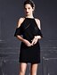 cheap Women&#039;s Dresses-Women&#039;s Off Shoulder Going out Sheath / Little Black Dress - Solid Colored Halter Neck Summer Black S M L