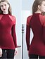 cheap Women&#039;s Sweaters-Women&#039;s Casual / Daily Mesh Striped Long Sleeve Long Pullover Sweater Jumper, Turtleneck Fall / Winter Cotton Wine / Black / Beige