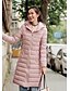 cheap Women&#039;s Puffer&amp;Parka-Women&#039;s Daily Modern Style Solid Colored Long Padded, Polyester Long Sleeve Winter Hooded Gray / Green / Pink L / XL / XXL