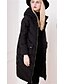 זול מעילי פוך ומעילי פרקה לנשים-עם קפוצ&#039;ון אחיד מעיל פוך ארוך כותנה יום יומי בגדי ריקוד נשים / חורף