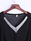 Недорогие Женские блузы и фуфайки-Для женщин На каждый день Все сезоны Блуза Простое Однотонный Длинный рукав Средняя