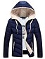 voordelige Heren donsjassen &amp; parka&#039;s-Heren Dagelijks Effen Lang Gewatteerd, Polyester Lange mouw Winter Beige / Rood / Blauw XXL / XXXL / 4XL