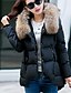 cheap Women&#039;s Puffer&amp;Parka-Women&#039;s Fall Winter Padded Parka Daily Streetwear Solid Colored Faux Fur Polyester Long Sleeve Hooded Black / Red / Pink M / L / XL