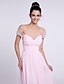 cheap Bridesmaid Dresses-Sheath / Column Bridesmaid Dress Off Shoulder Sleeveless Lace Up Floor Length Chiffon with Criss Cross