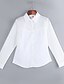 billige Bluser og skjorter i plusstørrelse-Dame Skjorte Ensfarget Skjortekrage Hvit Store størrelser Arbeid Utskjæring Klær / Langermet