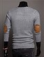 abordables Jerséis y cárdigans de hombre-Hombre Diario Un Color Manga Larga Regular Pullover Jersey de punto, Escote Chino Otoño / Invierno Gris oscuro / Gris Claro M / L / XL