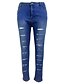 baratos Calças de mulher-Mulheres Cintura Alta Jeans Calças - Sólido