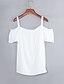 billige Overdele til kvinder-Dame Ensfarvet T-shirt Vintage Daglig Med stropper Hvid / Blå