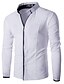 baratos Camisas para Homem-Homens Sólido Camisa Social - Algodão Casual Diário Branco / Preto / Primavera / Outono / Manga Longa