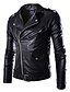 cheap Men&#039;s Jackets &amp; Coats-Men&#039;s Fall Leather Jacket Daily Sports Punk &amp; Gothic Plus Size Stand Regular Solid Colored Long Sleeve Black M / L / XL