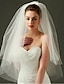 cheap Wedding Veils-Two-tier Cut Edge / Birthday Wedding Veil Blusher Veils / Elbow Veils / Fingertip Veils with Tulle