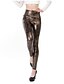 cheap Leggings-Women&#039;s PU Legging - Leopard Gold