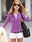cheap Women&#039;s T-shirts-Women&#039;s T shirt Tee Green Purple Fuchsia Solid Colored Long Sleeve Daily Weekend Streetwear Casual Round Neck Regular S / Winter