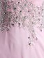 Χαμηλού Κόστους Φορέματα ειδικών περιστάσεων-Γραμμή Α Ένας Ώμος Ουρά μέτριου μήκους Σιφόν Φόρεμα με Χάντρες με TS Couture®