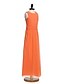 cheap Junior Bridesmaid Dresses-Sheath / Column Floor Length Junior Bridesmaid Dress Chiffon Sleeveless Jewel Neck with Sash / Ribbon 2022 / Natural