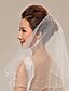 abordables Regalos y decoración-Two-tier Pearl Trim Edge Wedding Veil Fingertip Veils with Pearl Tulle / Classic
