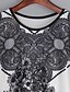 halpa Naisten yläosat-Naiset Lyhythihainen Samea Pyöreä kaula-aukko Nylon Kesä Seksikäs Rento/arki T-paita,Painettu