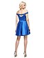 cheap Cocktail Dresses-A-Line Off Shoulder Short / Mini Stretch Satin Cocktail Party / Prom Dress with Beading / Appliques / Sash / Ribbon by TS Couture®