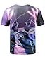cheap Men&#039;s Tees &amp; Tank Tops-Men&#039;s Print T-shirt Active Boho Holiday Going out Beach Round Neck Lavender / Spring / Summer / Short Sleeve