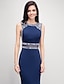 cheap Special Occasion Dresses-Sheath / Column Jewel Neck Floor Length Jersey Dress with Beading / Crystals by TS Couture®