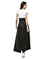 cheap Evening Dresses-A-Line Color Block Dress Prom Ankle Length Short Sleeve Notched Satin with Sash / Ribbon 2023