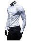 cheap Men&#039;s Shirts-Men&#039;s Solid Colored Bow Shirt - Cotton Casual Daily White / Black / Summer / Fall / Stand / Long Sleeve