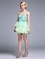 cheap Cocktail Dresses-A-Line Sparkle &amp; Shine Homecoming Cocktail Party Dress Sweetheart Neckline Sleeveless Knee Length Taffeta with Beading 2020