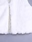 baratos Casacos de mulher-Mulheres Casaco de Pelo Casual Simples Outono,Sólido Branco / Preto / Marrom / Cinza Pêlo Sintético Decote V-Sem Manga Média