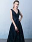 זול לאירועים מיוחדים חיסול-גזרת A גב יפהפייה שמלה ערב רישמי עד הריצפה ללא שרוולים צווארון V תחרה עם סרט 2022