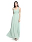 cheap Bridesmaid Dresses-A-Line Bridesmaid Dress Straps Sleeveless Elegant Floor Length Chiffon with Criss Cross / Ruched 2022