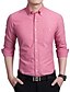 billiga Businessskjortor för män-herrskjorta klänning skjorta enfärgad skjortkrage vin vit svart grå rosa långärmad plus size dagligt arbete slimmade toppar företag / höst
