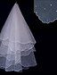 abordables Regalos y decoración-Two-tier Pearl Trim Edge Wedding Veil Fingertip Veils with Pearl Tulle / Classic