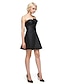 cheap Cocktail Dresses-A-Line Fit &amp; Flare Little Black Dress Cute Holiday Homecoming Cocktail Party Dress Sweetheart Neckline Sleeveless Short / Mini Taffeta with Bow(s) 2022
