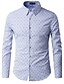 cheap Men&#039;s Shirts-Men&#039;s Solid Colored Print Shirt - Cotton Casual / Daily White / Pink / Light Blue / Spring / Fall / Long Sleeve