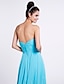 cheap Bridesmaid Dresses-A-Line Bridesmaid Dress Sweetheart Sleeveless Open Back Asymmetrical Chiffon with Ruched / Beading